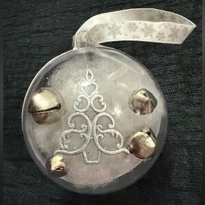 Charming Silver Holiday Ornament with Bells
